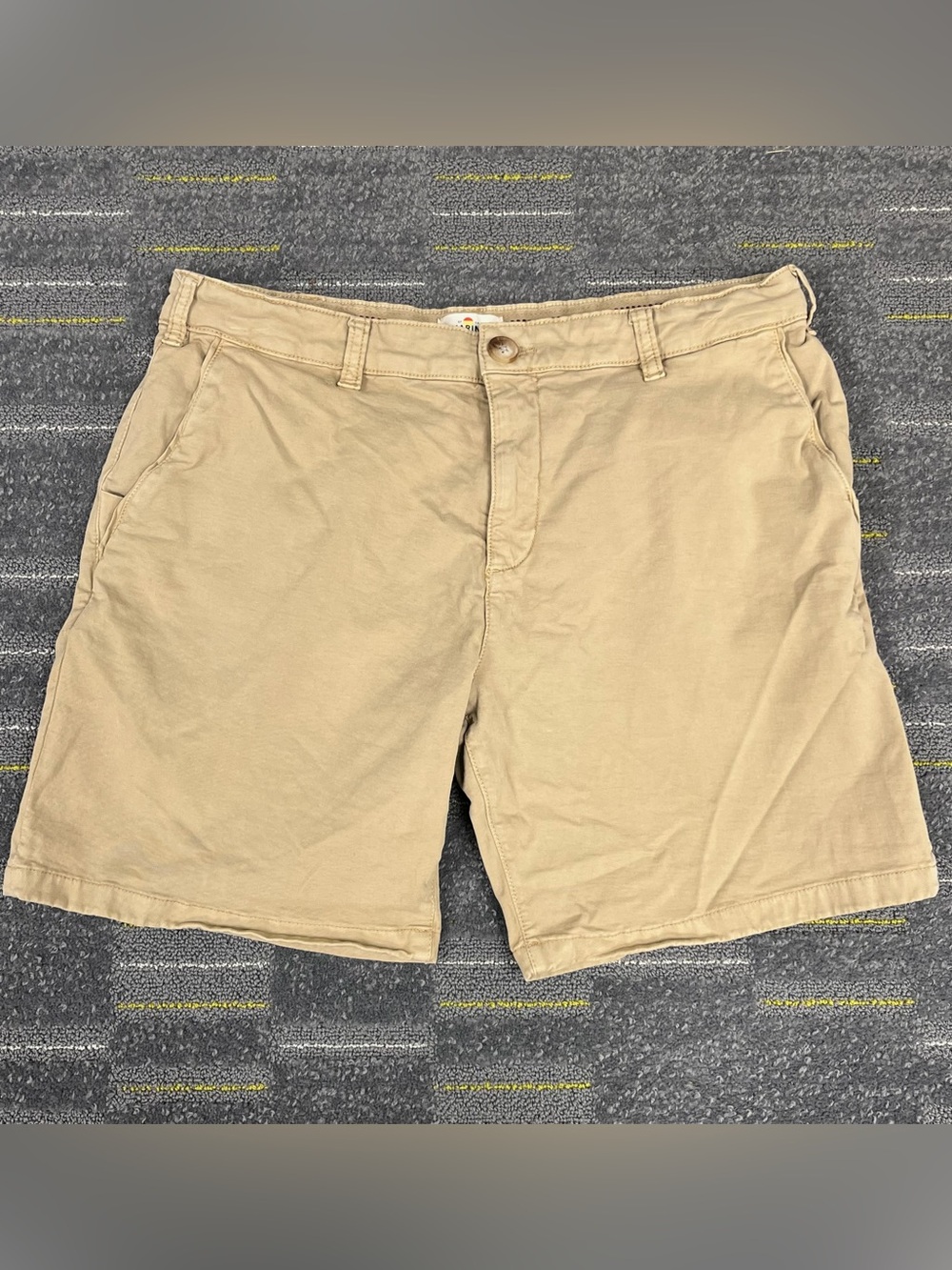 Marine Layer Organic Cotton Chino Shorts Size 34 Tan Golf Beach Preppy 10219